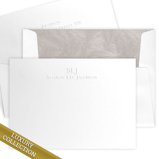 Luxury Sharon Flat Note Card Collection - Embossed